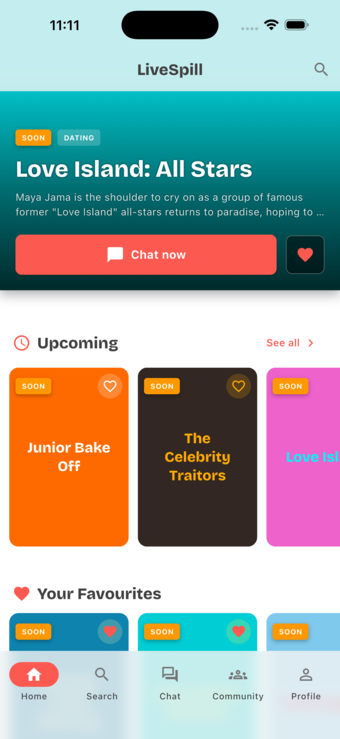 LiveSpill app screenshot